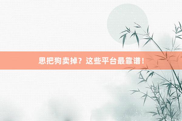 思把狗卖掉？这些平台最靠谱！